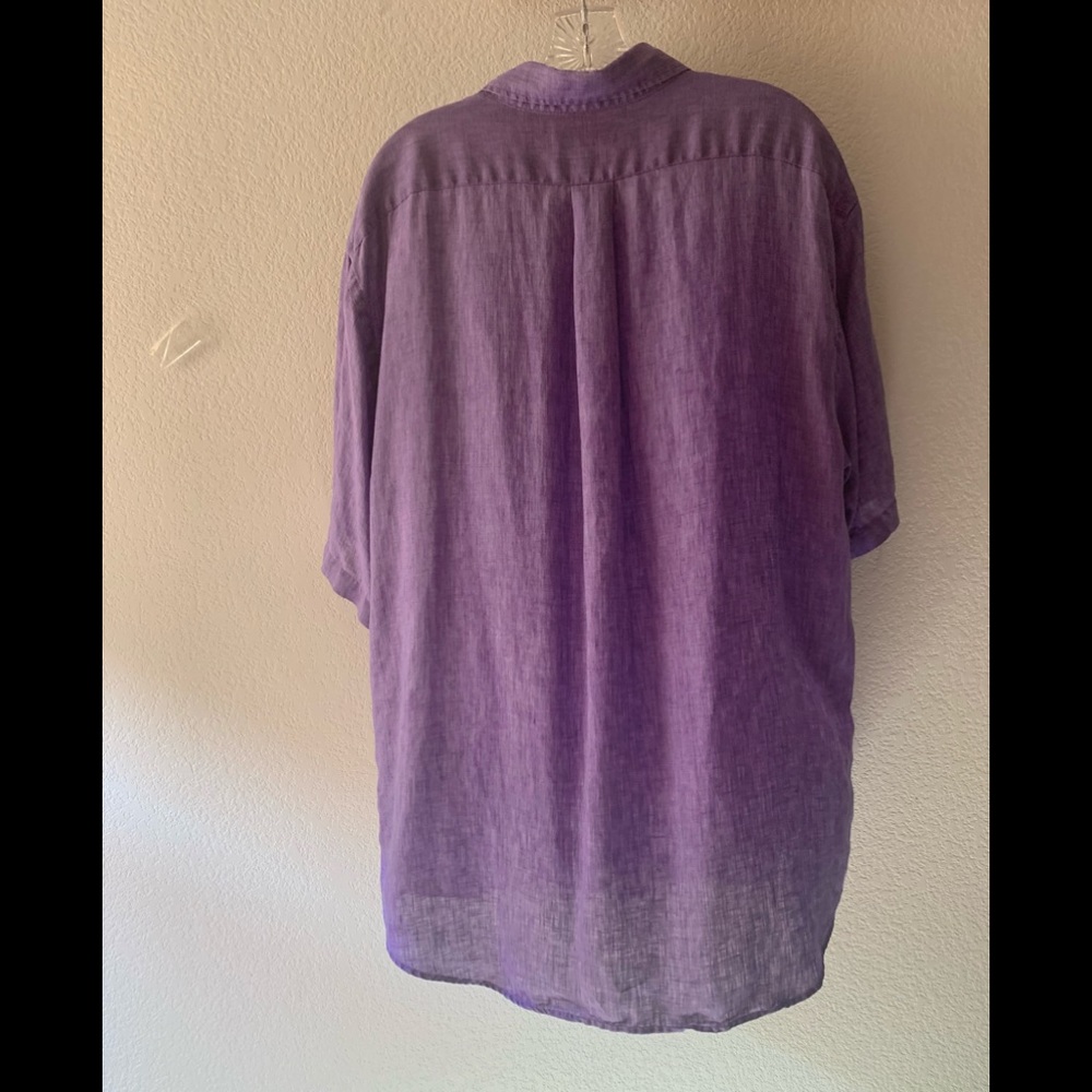 DANIEL CREMIEUX Purple Italian Linen Shirt  Large - Picture 4 of 8